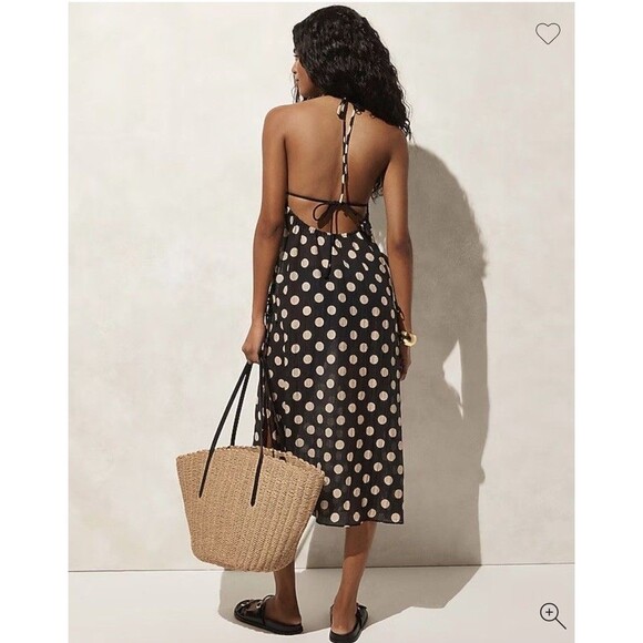 J.CREW Crinkle side-tie dress in dot print Women’s  Size M Halter Sheer Vacation - Picture 2 of 11
